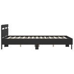 vidaXL Cadre de lit avec tête de lit noir 140x200 cm bois d'ingénierie