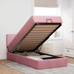 vidaXL Cadre de lit ottoman avec matelas rose 90x190 cm velours