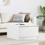 vidaXL Table basse avec tiroirs blanc 70 5x70x40 cm