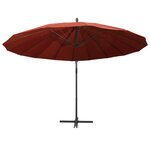 vidaXL Parasol suspendu Terre cuite 3 m Mât en aluminium