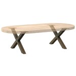 vidaXL Pieds de table basse en forme de X  2 pièces  acier naturel  60 x (30-31) cm