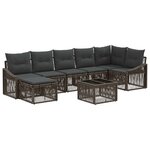 vidaXL Ensemble de canapé de jardin 8 Pièces Gris polyrotin