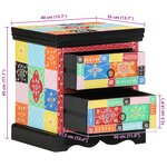 vidaXL Table de chevet Multicolore 40x35x45 cm en bois composite
