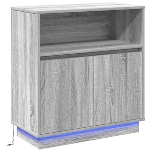 vidaXL Buffet LED Gris Sonoma 71 x 34 5 x 75 cm Bois d'ingénierie