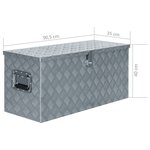 vidaXL Boîte en aluminium 90 5 x 35 x 40 cm Argenté