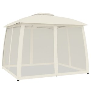 vidaXL Tonnelle avec double toit et parois en filet crème acier