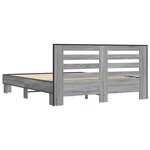 vidaXL Cadre de lit sonoma gris 150x200 cm bois d'ingénierie et métal