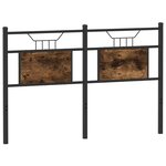 vidaXL Tête de lit chêne fumé 137 cm bois d'ingénierie et acier