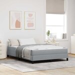 vidaXL Lit à ressorts avec matelas Gris clair 140 x 190 cm tissu