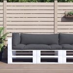 vidaXL Coussins de palette lot de 3 anthracite tissu
