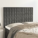 vidaXL Têtes de lit 4 Pièces Gris foncé 72x5x78/88 cm Velours
