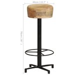 vidaXL Tabourets de bar lot de 2 76 cm bois de manguier massif