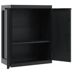 vidaXL Armoire de rangement d'extérieur noir 65x37x85 cm PP