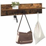 vidaXL Porte-manteau mural Montage mural Chêne fumé 80 x 10 5 x 18 cm