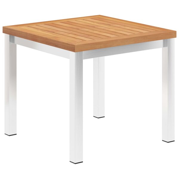 vidaXL Table d'appoint de jardin 45x45x38 cm Bois de teck et inox
