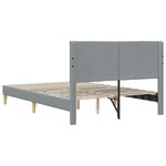 vidaXL Cadre de lit avec tête de lit Gris clair 120 x 200 cm Tissu