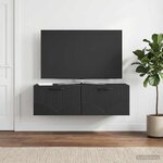 vidaXL Meuble TV mural Noir 98 x 31 x 30 cm Bois d'ingénierie