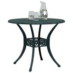 vidaXL Table de jardin vert Ø90x75 cm aluminium coulé