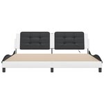 vidaXL Cadre de lit avec LED sans matelas blanc et noir 200x200 cm