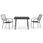 vidaXL Ensemble à manger de jardin 3 Pièces anthracite acier