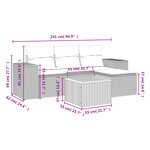 vidaXL Salon de jardin 5 Pièces avec coussins noir résine tressée