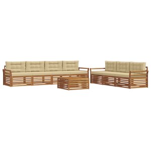 vidaXL Ensemble de canapés d'extérieur 8 pc Naturel et Beige