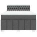vidaXL Sommier à lattes de lit avec matelas Gris foncé 140x190cm Tissu