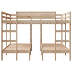 vidaXL Lit superposé triple 140x200/70x140 cm bois de pin massif