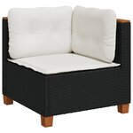 vidaXL Salon de jardin 7 Pièces avec coussins noir résine tressée