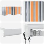 vidaXL Auvent rétractable automatique rayé multicolore 500x300 cm