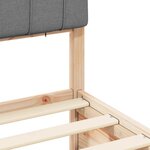 vidaXL Cadre de lit avec tête de lit rembourrée Gris clair 90 x 200 cm