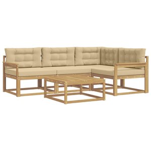 vidaXL Ensemble de canapés d'extérieur 5 pc Blanc et Beige Polyester
