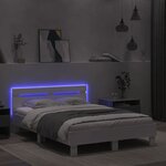 vidaXL Cadre de lit avec tête de lit et LED blanc 120x200 cm