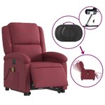 vidaXL Fauteuil inclinable de massage électrique Rouge bordeaux Tissu