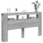 vidaXL Tête de lit à LED sonoma gris 180x18 5x103 5 cm bois ingénierie