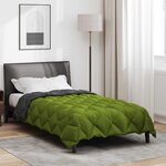 vidaXL Duvet d'hiver Vert et Anthracite 200 x 140 cm Microfibre