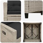 vidaXL Chaise de jardin 2 Pièces Gris clair et gris foncé