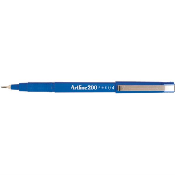 Stylo feutre 200 permanent indélébile pointe fine 0 4 mm bleu x 12 artline