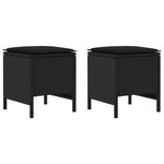 vidaXL 2 pc Pouf de Jardin Rotin PE Noir
