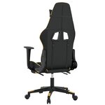 vidaXL Chaise de jeu de massage avec repose-pied Noir&Doré Similicuir