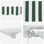 vidaXL Auvent Rétractable Vert et blanc 350x200 cm tissu