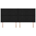vidaXL Tête de lit avec des lumières à LED Réglable Noir 200 cm tissu