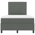 vidaXL Lit à ressorts avec matelas et LED - Gris foncé - 120x200 cm Tissu