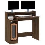 vidaXL Bureau et lumières LED Chêne brun 97x45x90 cm Bois d'ingénierie
