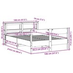 vidaXL Cadre de lit sans matelas cire marron 140x190cm bois pin massif