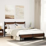 vidaXL Cadre de lit en métal sans matelas chêne marron 160x200 cm