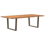 vidaXL Table à manger avec bord naturel 240x120x74cm bois massif chêne
