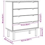 vidaXL Commode OTTA 76 5x39 5x90 cm Bois de pin massif