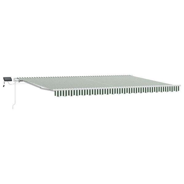 vidaXL Auvent Rétractable Vert et blanc 500 × 300 cm Tissu et acier