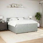 vidaXL Sommier à lattes de lit et matelas Gris clair 200x200cm Velours